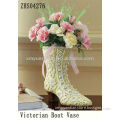 victorian boot design polyresin flower vase